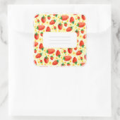 イチゴとデイジー水色シール スクエアシール (バッグ)