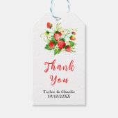 イチゴとデイジー結婚の感謝 ギフトタグ (正面)