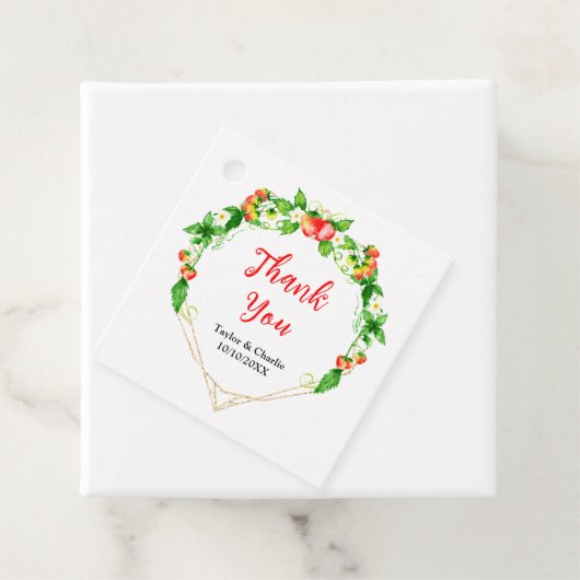 イチゴとデイジー結婚の感謝 フェイバータグ (インサイチュ)