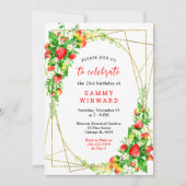 イチゴとデイジー誕生会 招待状 (正面)