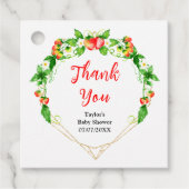 イチゴとデイジー赤ちゃんシャワーありがとう フェイバータグ (正面)