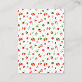 イチゴとデイジー赤ちゃんシャワーブックリクエスト エンクロージャーカード (裏面)