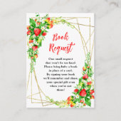 イチゴとデイジー赤ちゃんシャワーブックリクエスト エンクロージャーカード (正面)