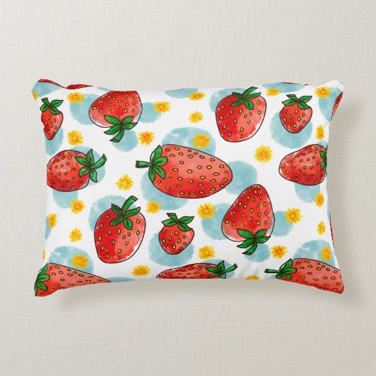 イチゴとデイジー アクセントクッション (正面)