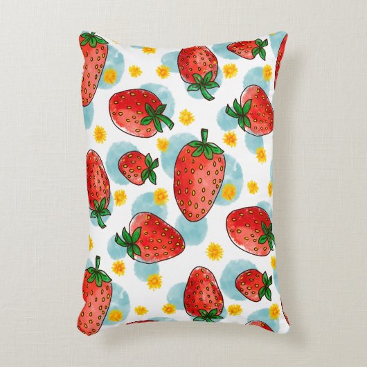 イチゴとデイジー アクセントクッション (正面(垂直))