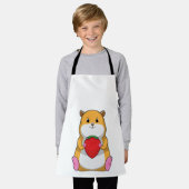 イチゴとハムスター エプロン (着用した状態)