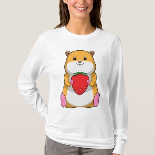 イチゴとハムスター Tシャツ (正面)