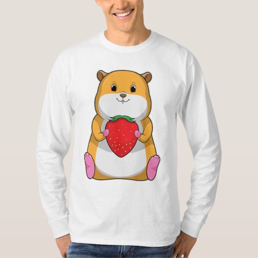 イチゴとハムスター Tシャツ (正面)
