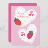 イチゴとハートハッピーバレンタインデー シーズンカード (正面/裏面)