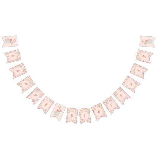 イチゴとバニーの誕生日パーティー バンティングフラッグ (全)