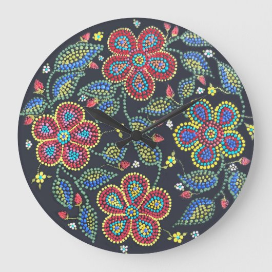 イチゴとバラメティスフローラ ラージ壁時計 (正面)