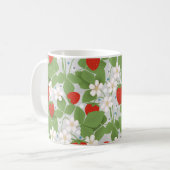 イチゴとピンクと白の花 コーヒーマグカップ (正面左)