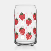 イチゴとフローラデイジー ガラス缶 (左)