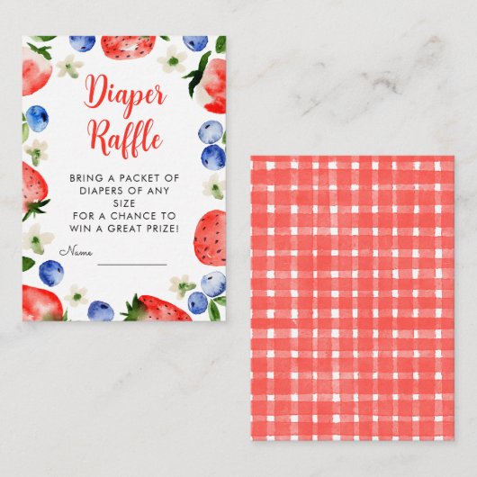イチゴとブルーベリーのおむつラッフル エンクロージャーカード (正面/裏面)