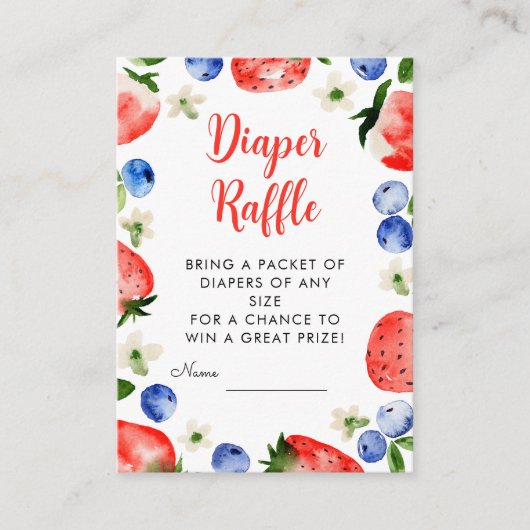 イチゴとブルーベリーのおむつラッフル エンクロージャーカード (正面)
