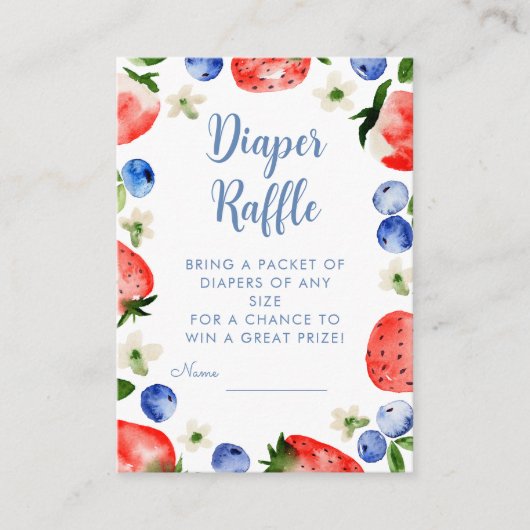 イチゴとブルーベリーのおむつラッフル エンクロージャーカード (正面)