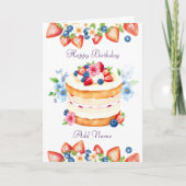 イチゴとブルーベリーのお誕生日ケーキパーソナライズ カード (正面)