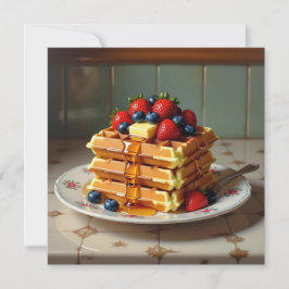 イチゴとブルーベリーのワッフル