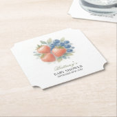 イチゴとブルーベリーの赤ちゃんシャワー ペーパーコースター (アングル)