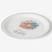 イチゴとブルーベリーの赤ちゃんシャワー ペーパープレート (アングル)