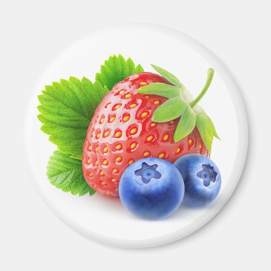 イチゴとブルーベリー マグネット (正面)