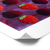 イチゴとプラムの絵 ポスター (角)