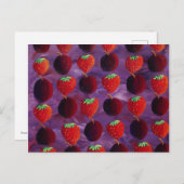 イチゴとプラ絵を描ム ポストカード (正面/裏面)