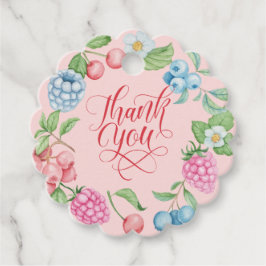 イチゴとラズベリー誕生日赤面ピンク フェイバータグ