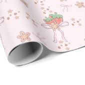 イチゴとリボン ラッピングペーパー (ロールコーナー)