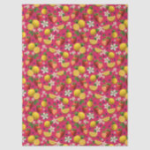 イチゴとレモンの花の模様 薄葉紙 (正面)