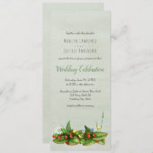 イチゴとワイルドフラワーカントリー結婚式 招待状 (正面/裏面)