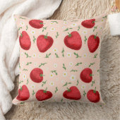 イチゴと白い花 クッション (ブランケット)