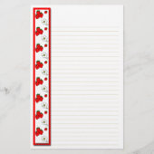 イチゴと花が並んだ文房具 便箋 (正面)