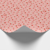 イチゴと花のパターン ラッピングペーパー (角)