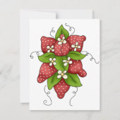 イチゴと花の招待状 招待状 (正面)