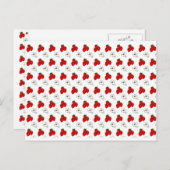 イチゴと花の模様はがき空白の ポストカード (正面/裏面)