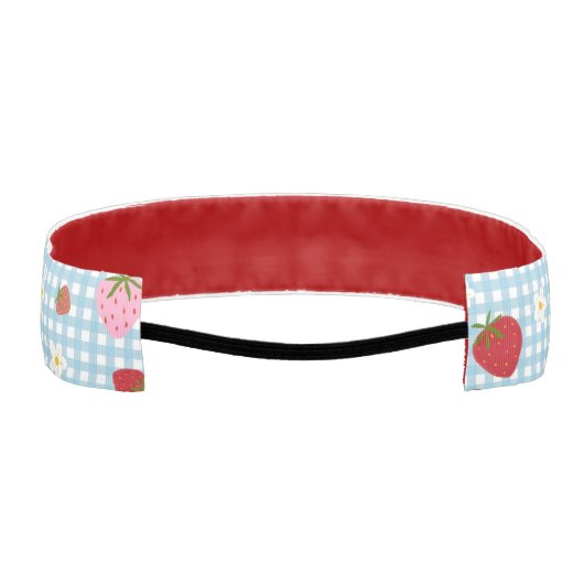 イチゴと花の継ぎ目なし模様 アスレチックヘッドバンド (裏面)