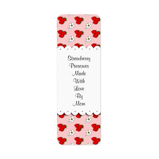 イチゴと花カスタム缶詰ラベル ラベル (正面)