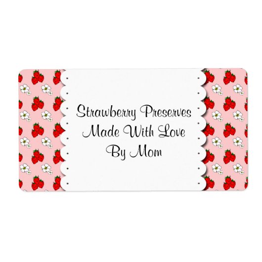 イチゴと花カスタム缶詰ラベル ラベル (正面)