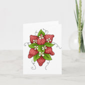イチゴと花ノートカード カード (正面)