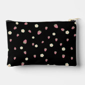 イチゴと花ブラックパターン アクセサリーポーチ (裏面)