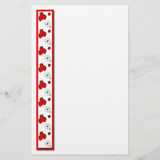 イチゴと花文房具 便箋 (正面)