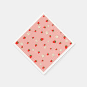 イチゴと花 スタンダードカクテルナプキン (角)
