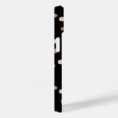 イチゴと花 ブラックパターン Case-Mate iPhoneケース (裏面 / 右)