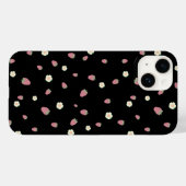 イチゴと花 ブラックパターン Case-Mate iPhoneケース (裏面 (横))