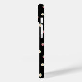 イチゴと花 ブラックパターン Case-Mate iPhoneケース (裏面 / 左)
