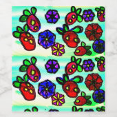 イチゴと花 ワインラベル (シングルラベル)