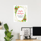 イチゴと葉ベビー誕生の状態 ポスター (ホームオフィス)