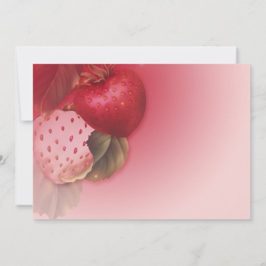 イチゴと赤いバラの写真を保存する セーブザデート (裏面)