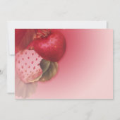 イチゴと赤いバラの写真付きSave The Date セーブザデート (裏面)